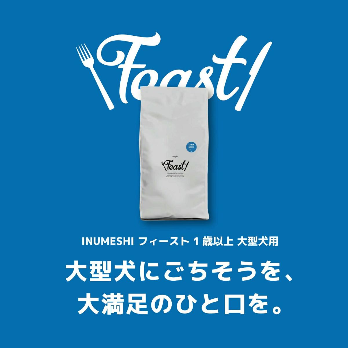 INUMESHI　フィースト　1歳以上　大型犬用　200g（100g×2袋）　おためしパック