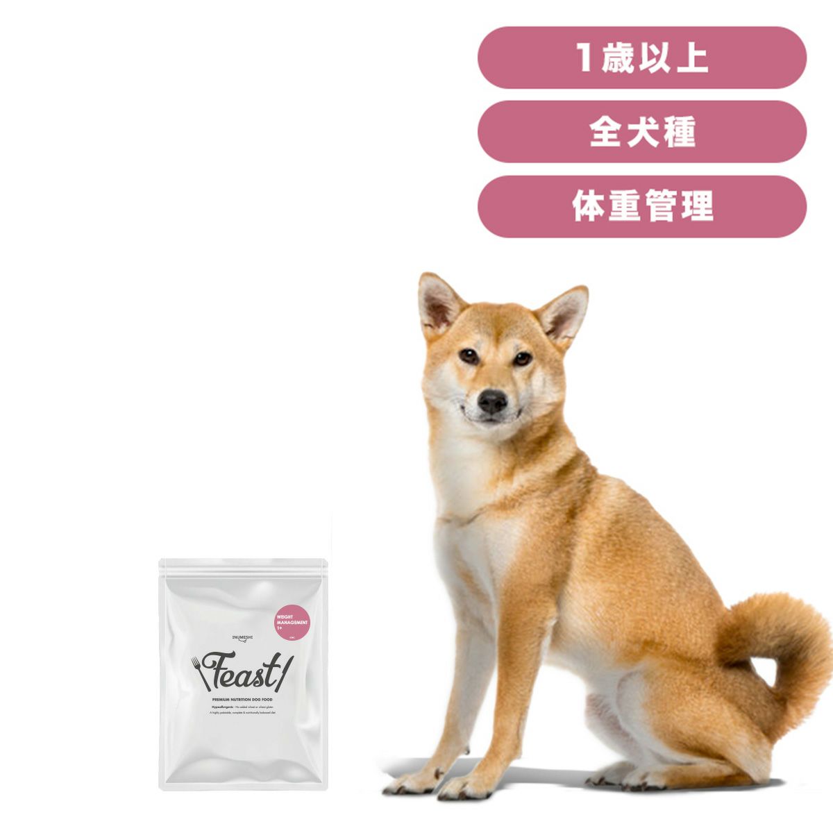 INUMESHI　フィースト　体重管理用　1歳以上　全犬種用　200g（100g×2袋）　おためしパック