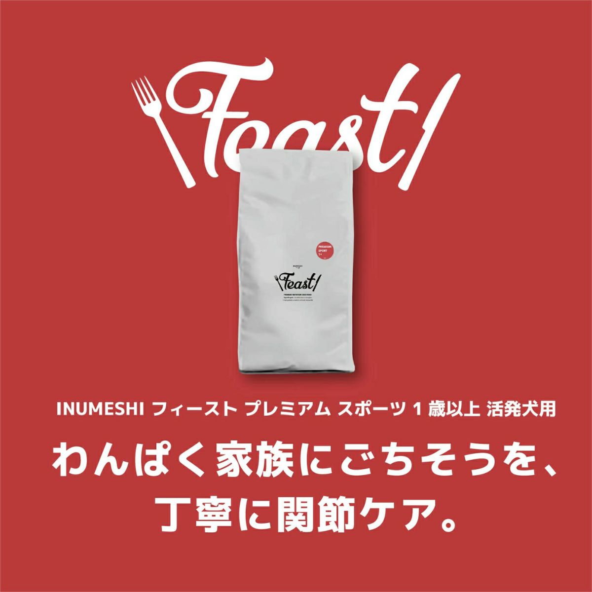 INUMESHI　フィースト　プレミアム　スポーツ　1歳以上　活発犬用　5kg